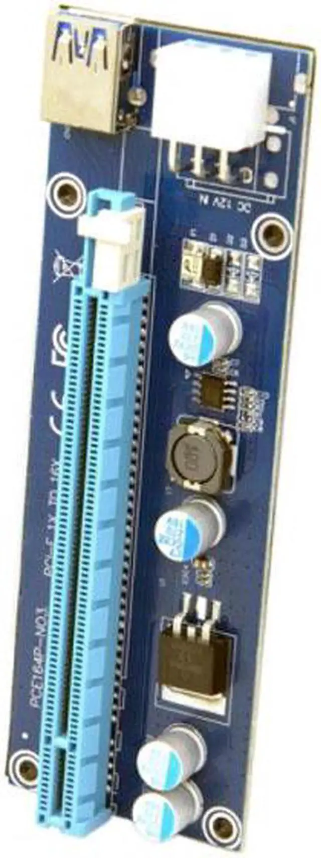 Alt view image 6 of 7 - EP-037 PCI-E 1x to 16x Mining Machine Enhanced Extender Riser Adapter with USB 3.06Pin Power Cable