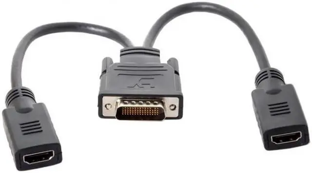 Alt view image 3 of 7 - DB-028 DMS-59Pin Male to Dual HDMI 1.4 HDTV Female Splitter Extension Cable for PC Graphics Card