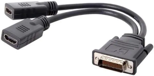 Alt view image 6 of 7 - DB-028 DMS-59Pin Male to Dual HDMI 1.4 HDTV Female Splitter Extension Cable for PC Graphics Card