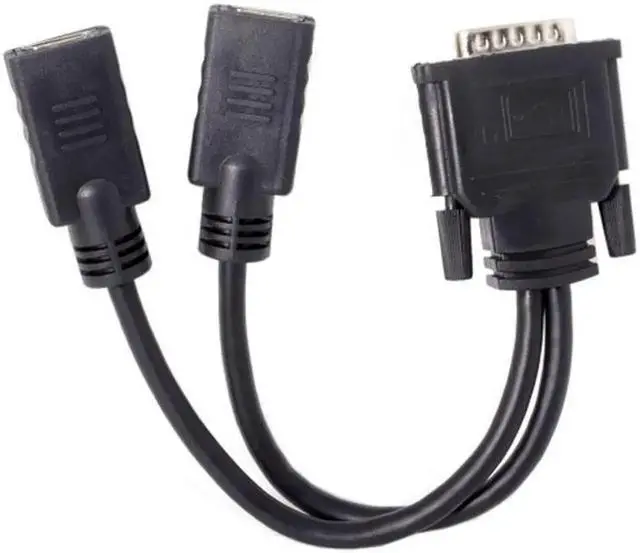 Alt view image 2 of 7 - DB-028 DMS-59Pin Male to Dual HDMI 1.4 HDTV Female Splitter Extension Cable for PC Graphics Card