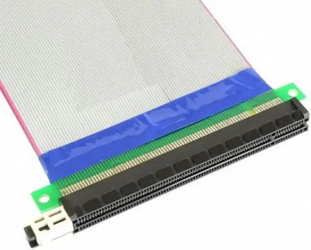 Alt view image 7 of 7 - EP-075 PCI-E Express 16X to 16x Male to Female Riser Extender Card Ribbon Cable 20cm