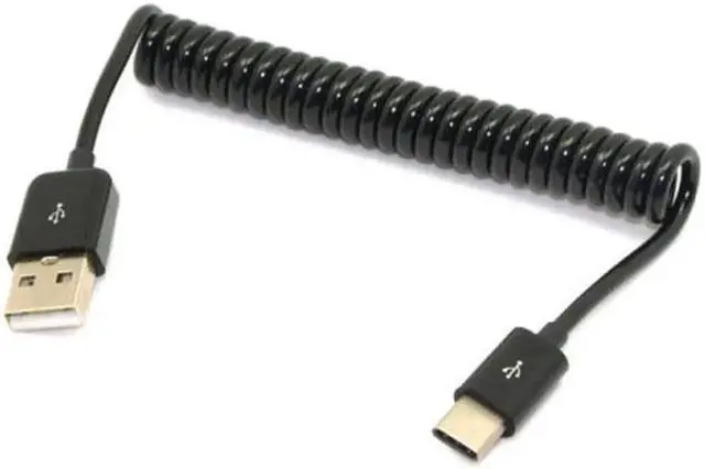 Alt view image 4 of 6 - UC-078-BK-1.0M Stretch USB-C 3.1 Type C Male to Standard USB 2.0 A Male Data Cable for TabletMobile Phone