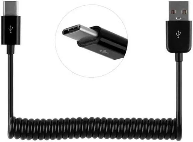 Alt view image 6 of 6 - UC-078-BK-1.0M Stretch USB-C 3.1 Type C Male to Standard USB 2.0 A Male Data Cable for TabletMobile Phone