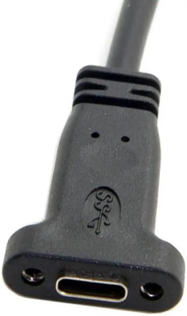 Alt view image 2 of 6 - UC-041 USB-C USB 3.1 Type C Male to Female Extension Data Cable with Panel Mount Screw Hole