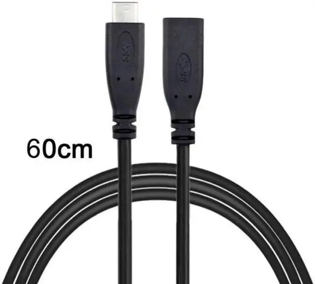 Alt view image 3 of 6 - UC-218-BK-0.6M USB-C USB 3.1 Type C Male to Female Extension Data Cable for Macbook Tablet Mobile Phone 60cm