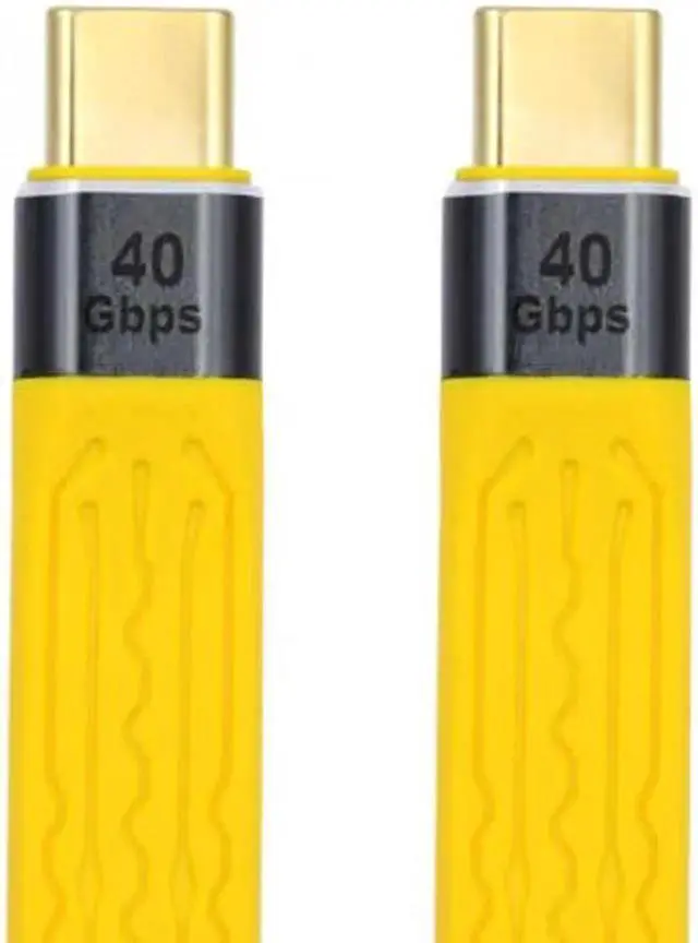 Alt view image 2 of 7 - UC-002-0.13Y Yellow Type-C USB-C Male to Male USB4 40Gbps 100W 8K Flat Slim FPC Data Cable for LaptopPhone 13cm