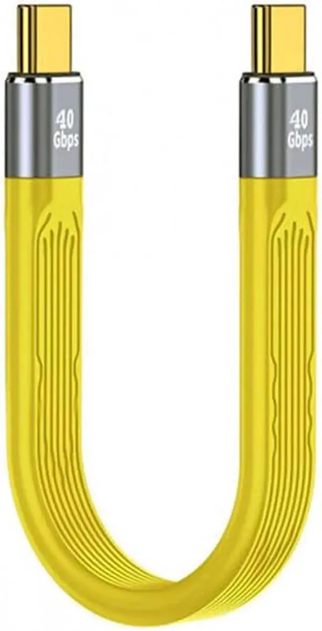 Main image of UC-002-0.13Y Yellow Type-C USB-C Male to Male USB4 40Gbps 100W 8K Flat Slim FPC Data Cable for LaptopPhone 13cm
