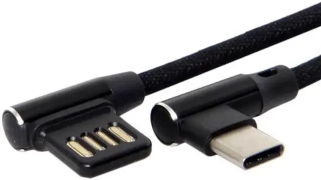 Alt view image 3 of 5 - UC-114 USB-C 3.1 Type-C to Left Right Angled 90 Degree USB 2.0 Data Cable with Sleeve for TabletPhone 15cm