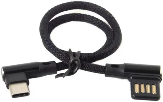 Alt view image 2 of 5 - UC-114 USB-C 3.1 Type-C to Left Right Angled 90 Degree USB 2.0 Data Cable with Sleeve for TabletPhone 15cm