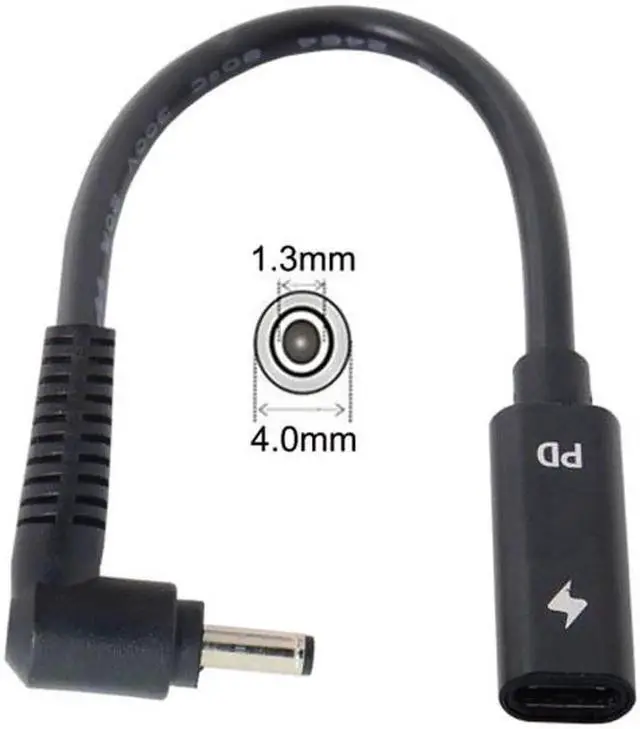 Alt view image 2 of 5 - UC-109-4013MM Type C USB-C Female Input to DC 4.0*1.3mm Power PD Charge Cable fit for Laptop 18-20V