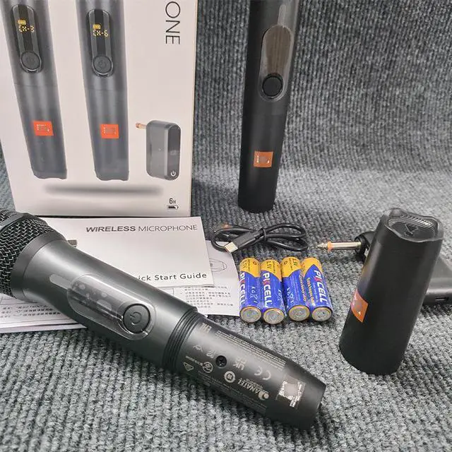 Alt view image 4 of 5 - trade wireless microphone WIRELESSMICAM MICROPHONE for singing with two microphones connected UHF microphone