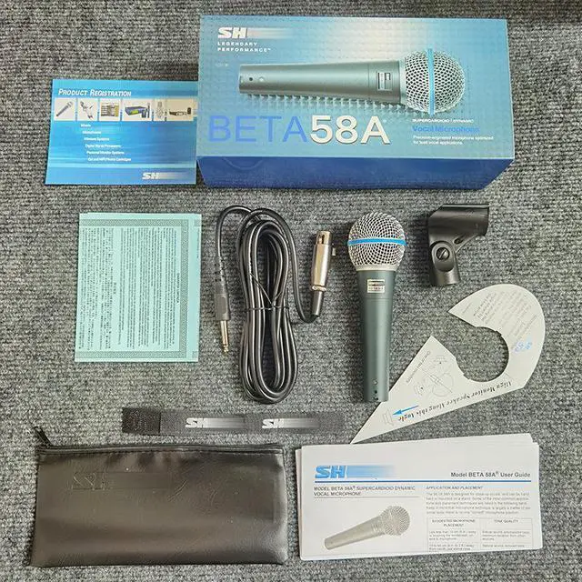 Main image of BETA58A wired dynamic microphone,suitable forstage performances, singingin KTV, and professional handheld voicerecordingforpeople'svoices.