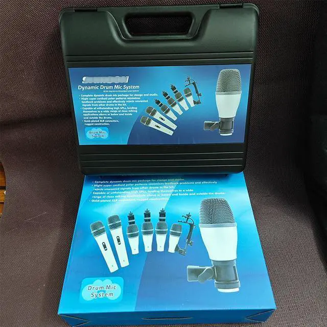 Alt view image 4 of 5 - wired dynamic diaphragm microphone set Dynamic Drum Mic System drum microphone musical instrument microphone