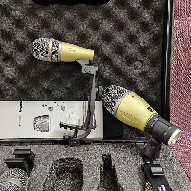 Alt view image 3 of 5 - wired dynamic diaphragm microphone set Dynamic Drum Mic System drum microphone musical instrument microphone