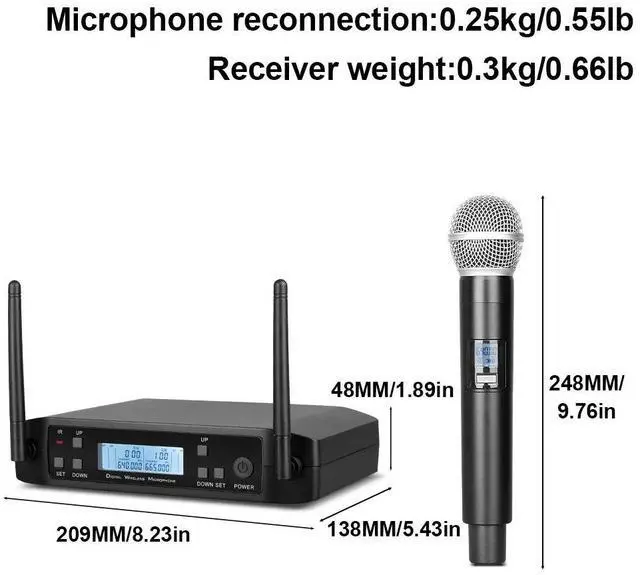 Alt view image 3 of 4 - GLXD4dua-microphone wireless device for home karaoke,professionalKTv, expor-oniented UHf adjustable-frequency microphone, section U