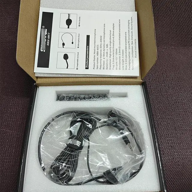 Alt view image 4 of 5 - HBM-60cc Headset Microphone Beehive Amplifier Earphone Teacher Tour Guide Special Wired Microphone