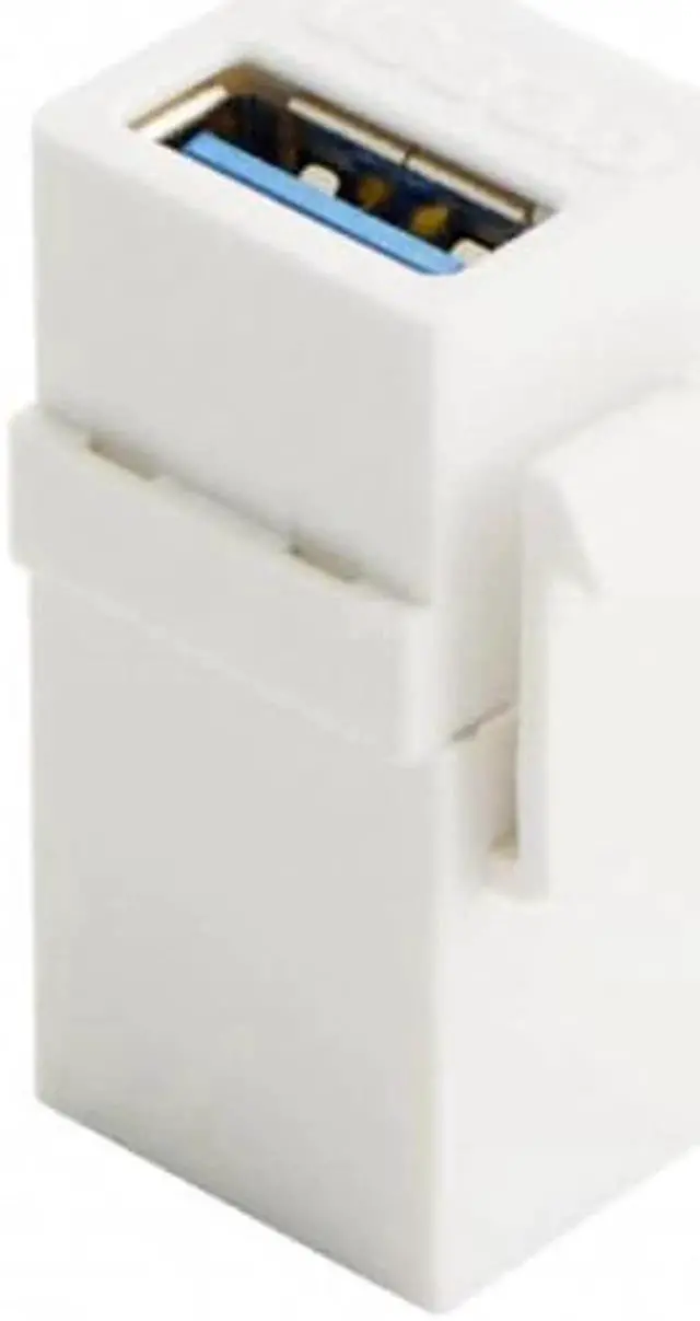 Alt view image 2 of 5 - U3-059-WH USB 3.0 A Female to A Female Extension Keystone Jack Coupler Adapter for Wall Plate Panel USB Cable