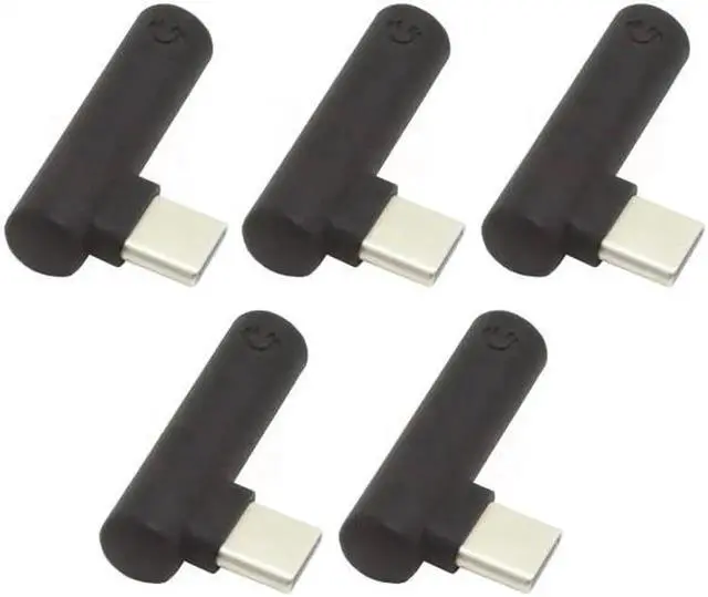 Alt view image 7 of 7 - UC-030 5pcs/set Type-C to 3.5mm Earphone Adapter 90 Degree Angled Type USB-C 3.1 Male to AUX Audio Female