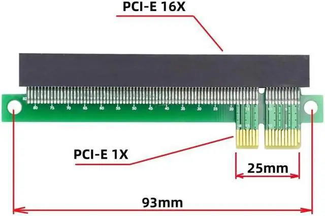 Alt view image 2 of 7 - PCI-E Express 1x to 16x Extender Converter Riser Card Adapter Male to Female Extension for Graphics Card