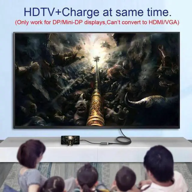 Alt view image 2 of 6 - UC-162-DPF USB-C Type C to Displayport Monitor Converter Adapter 4K 2K 60hz with Female PD Power Port