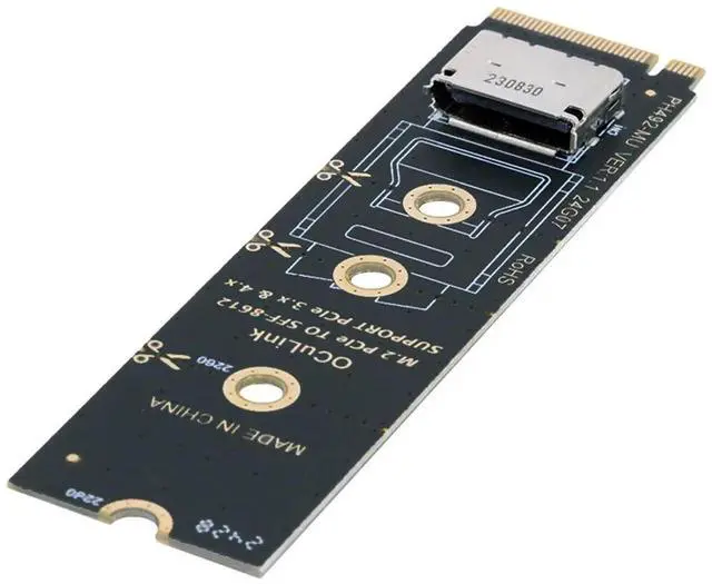 Main image of 2280 PCI-E4.0 M.2 M-key to Oculink SFF-8612 SFF-8611 Vertical Host Adapter for NVME U.2 SSD eGPU