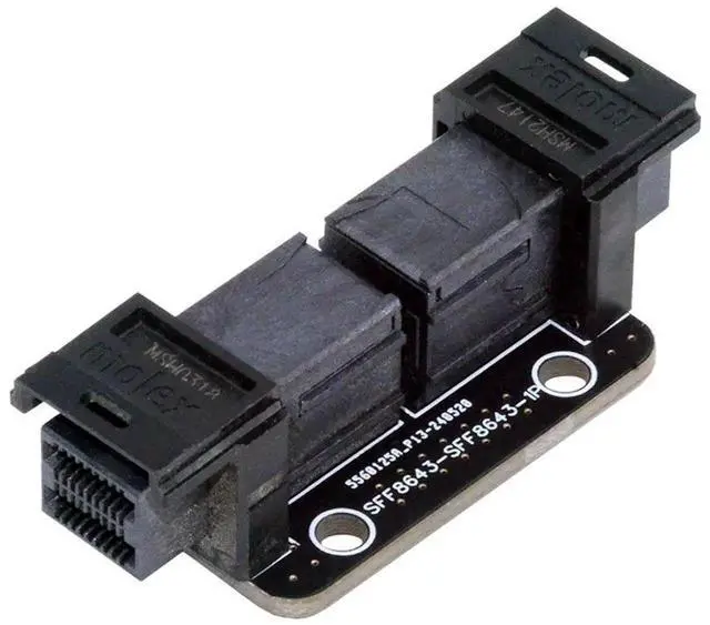 Alt view image 5 of 7 - PCI-Express 4.0 Mini SAS HD SFF-8643 Female to SFF-8643 Female PCBA Coupler Adapter Extender