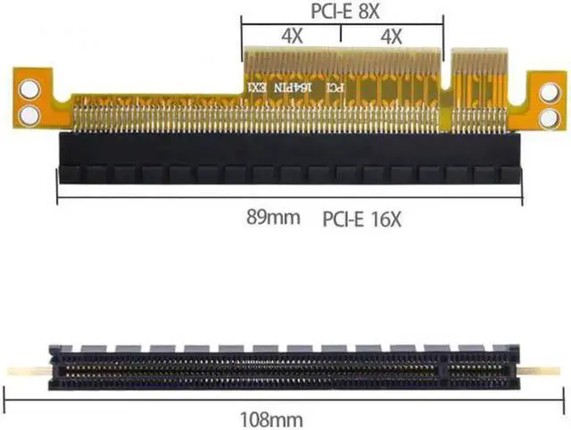 Alt view image 4 of 6 - EP-006 PCI-E Express 8x to 16x Extender Converter Riser Card Adapter Male to Female Extension