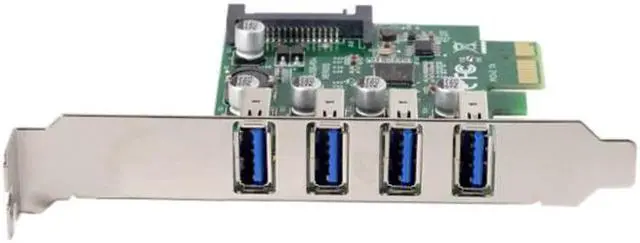 Alt view image 4 of 7 - U3-101 Low Profile 4 Ports PCI-E to USB 3.0 HUB PCI Express Expansion Card Adapter 5Gbps for Motherboard