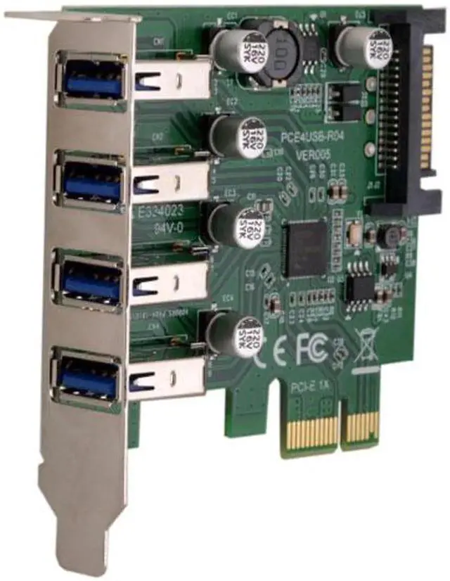 Alt view image 5 of 7 - U3-101 Low Profile 4 Ports PCI-E to USB 3.0 HUB PCI Express Expansion Card Adapter 5Gbps for Motherboard