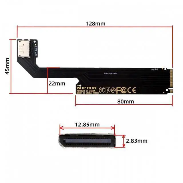 Alt view image 3 of 7 - PCI-E 4.0 M.2 M-key to Oculink SFF-8612 SFF-8611 Host Adapter for 2024 ThinkBook 16+ AMD8845 External Graphics Card & SSD