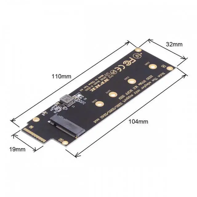 Alt view image 7 of 7 - NVMe NGFF M-key 4X to PCI-E Ruler 1U GEN-Z EDSFF Short SSD E1.S Host Carrier Adapter