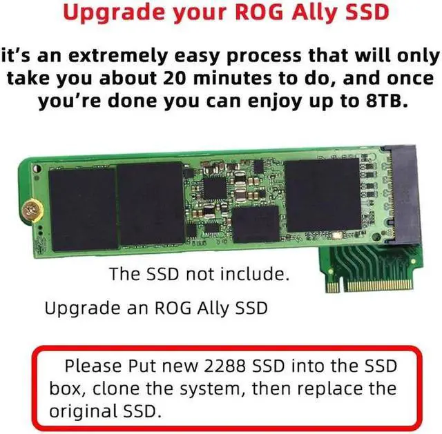 Alt view image 3 of 7 - NVME M-Key 22x30mm to 22x80mm Angled Extension SSD Upgrade Adapter Compatible with ROG Ally Gaming