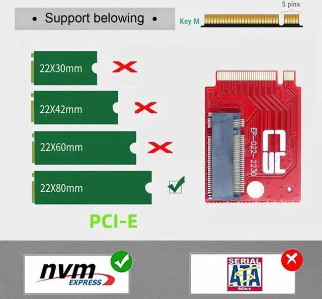 Alt view image 3 of 7 - NVME M-Key 22x30mm to 22x80mm NGFF Extension SSD Upgrade Adapter Compatible with ROG Ally Gaming
