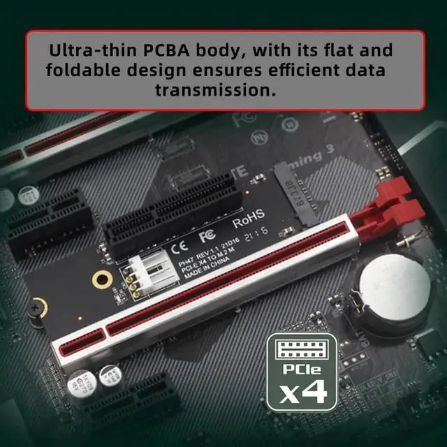 Alt view image 5 of 7 - M.2 NGFF NVMe M-Key Extender to PCI-E X1 X4 X8 X16 Graphics Card Riser Adapter PCI-Express for M2 2260 2280