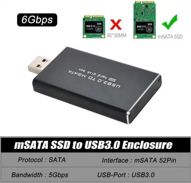 Alt view image 7 of 7 - U3-034 Mini PCI-E mSATA to USB 3.0 External SSD PCBA Conveter Adapter Pen Driver Card with Case