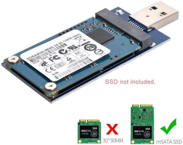 Alt view image 3 of 7 - U3-034 Mini PCI-E mSATA to USB 3.0 External SSD PCBA Conveter Adapter Pen Driver Card with Case