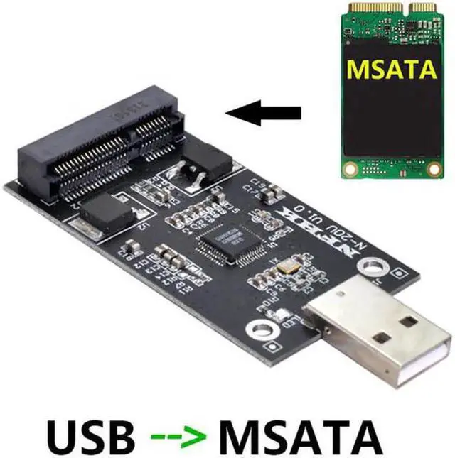 Alt view image 5 of 7 - U2-008 Mini PCI-E mSATA to USB 2.0 External SSD PCBA Conveter Adapter Pen Driver Card without Case