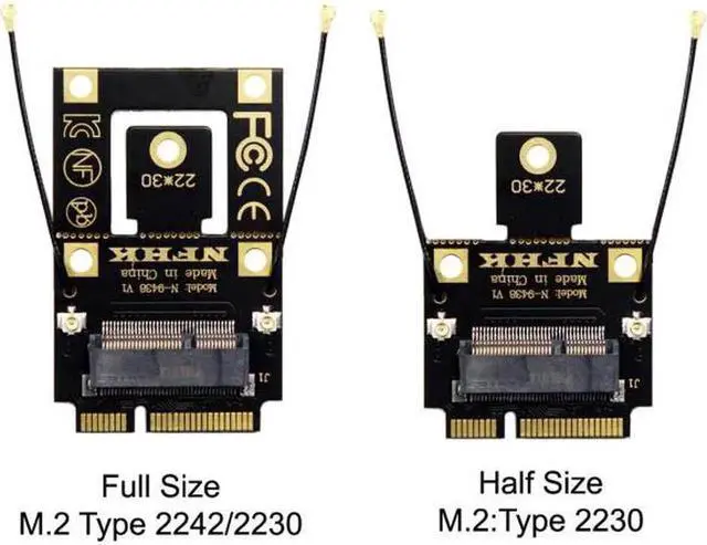 Alt view image 3 of 7 - EP-015 NGFF M.2 Key-A to Mini PCI-E PCI Express Converter Adapter for 9260 8265 7260 AC Wifi Bluetooth Wireless Card
