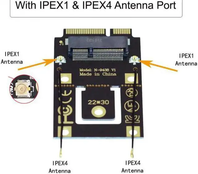 Alt view image 5 of 7 - EP-015 NGFF M.2 Key-A to Mini PCI-E PCI Express Converter Adapter for 9260 8265 7260 AC Wifi Bluetooth Wireless Card
