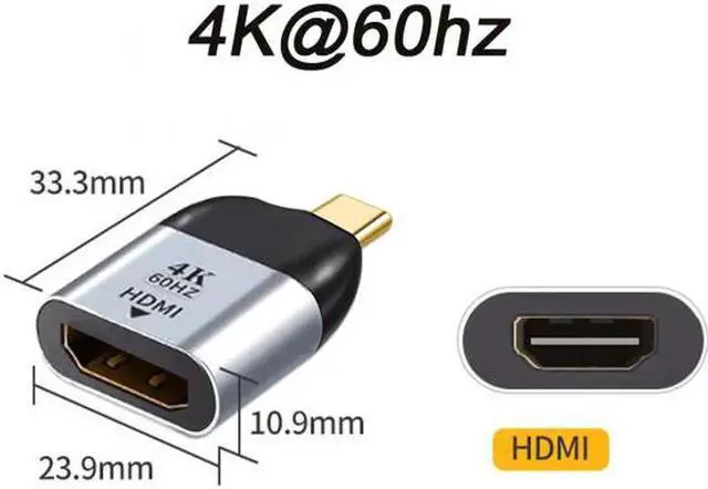 Alt view image 4 of 7 - UC-220-HDF USB-C Type C to HDMI Converter HDTV Adapter 4K 60hz 1080p for TabletPhoneLaptop
