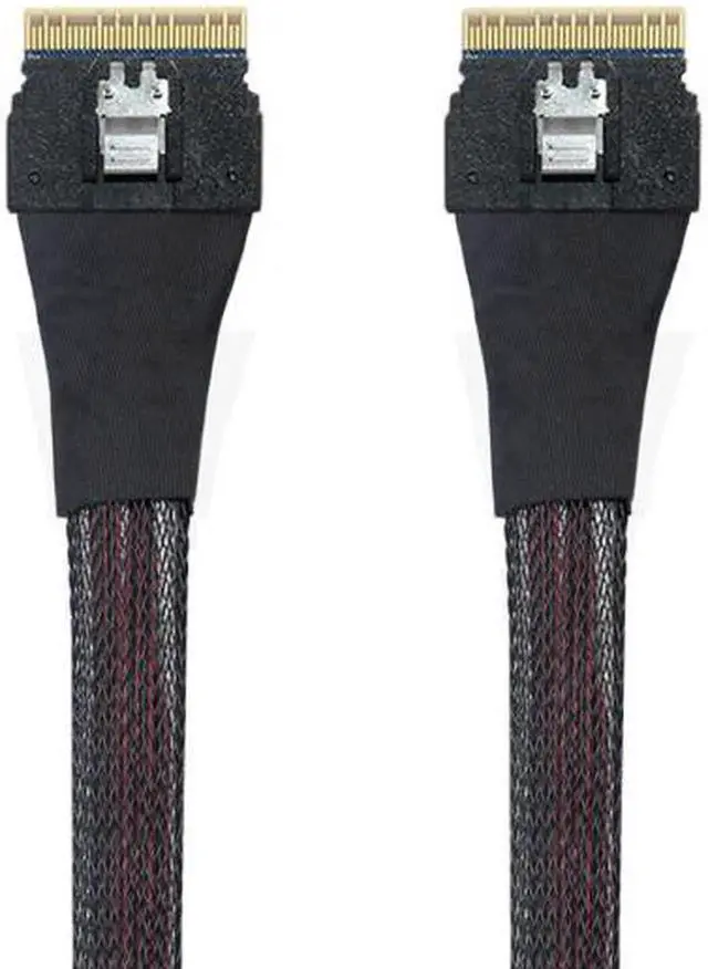 Alt view image 2 of 7 - SF-028 PCI-E Slimline SAS 4.0 SFF-8654 8i 74pin Host to SFF-8654 74Pin Slim SAS Target Cable 50cm