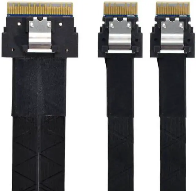 Main image of SF-034 PCI-E Ultraport Slimline SAS Slim 4.0 SFF-8654 8i 74pin to Dual SFF-8654 4i 38Pin Cable 40cm PCI-Express