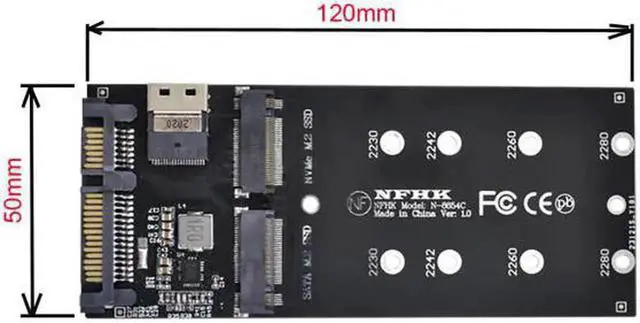 Alt view image 6 of 7 - SF-016+100 SFF-8654 CableCard U2 Kit NGFF M-Key to Slimline SAS NVME PCIe SSD SATA Adapter for Mainboard