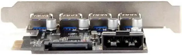 Alt view image 2 of 5 - U3-038 4 Ports PCI-E to USB 3.0 HUB PCI Express Expansion Card Adapter 5Gbps for Motherboard