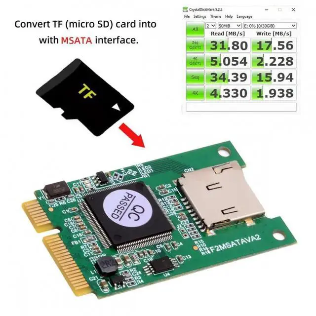 Alt view image 5 of 7 - 30x50mm MSATA to Micro SD T-Flash TF Card Rearder Adapter Embedded for Industrial Mobile SSD