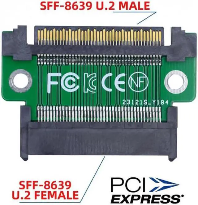 Alt view image 5 of 7 - SF-027 U.2 U2 SFF-8639 NVME PCIe 4.0 SSD Adapter Male to Female Extension 68pin PCI Express PCBA