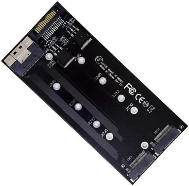 Main image of SA-014 Dual 2X NVME M.2 AHCI to PCIE Express 3.0 4.0 Slimline SFF-8654 8X Raid Card VROC Raid0 Hyper Adapter