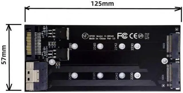 Alt view image 5 of 7 - SA-014 Dual 2X NVME M.2 AHCI to PCIE Express 3.0 4.0 Slimline SFF-8654 8X Raid Card VROC Raid0 Hyper Adapter