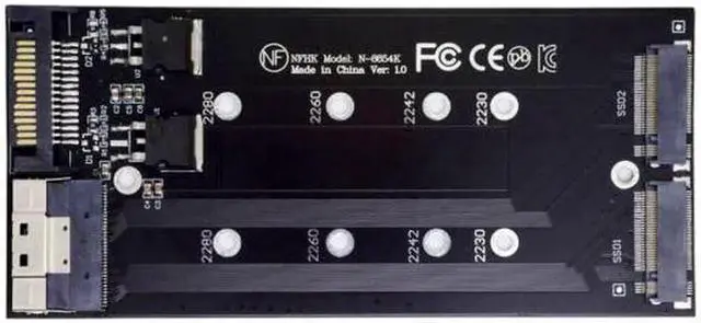 Alt view image 6 of 7 - SA-014 Dual 2X NVME M.2 AHCI to PCIE Express 3.0 4.0 Slimline SFF-8654 8X Raid Card VROC Raid0 Hyper Adapter