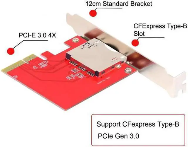Alt view image 5 of 7 - SA-039 PCI-E 4x Mainboard to CF Express Extension Card Adapter for CFE Type-B Support R5 Z6 Z7 Memory Card